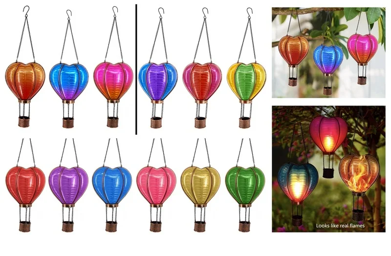 SM24393 Heart-Shaped Plastic PP Solar Air Balloon Lantern with Flickering Flame Hanging Light_3