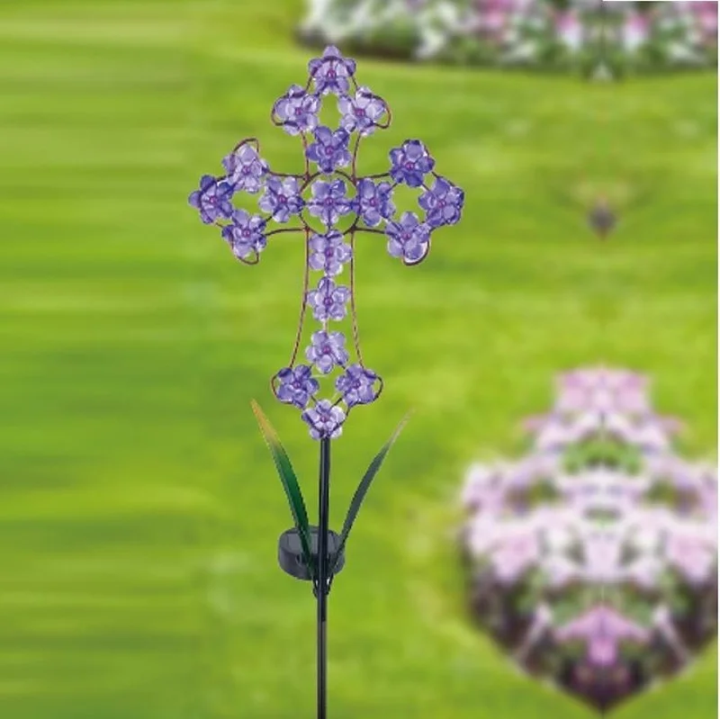 SM24407 Cross Garden Solar Stake Light, Metal Iron + Plastic PS
