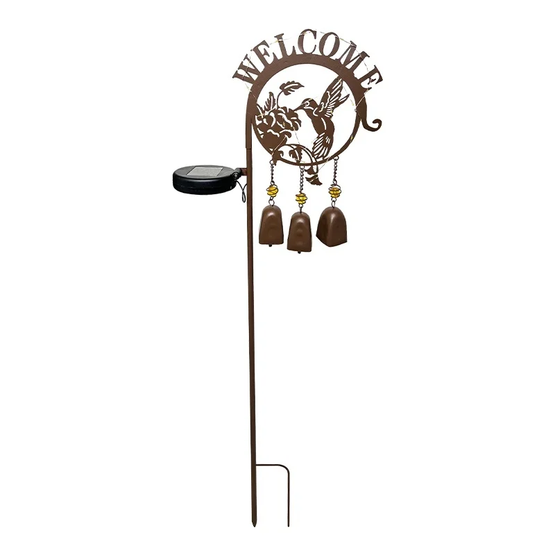 SM24420 Solar Stake Light with Windchime - Plastic PP Metal Iron Hummingbird Bird Animal_3