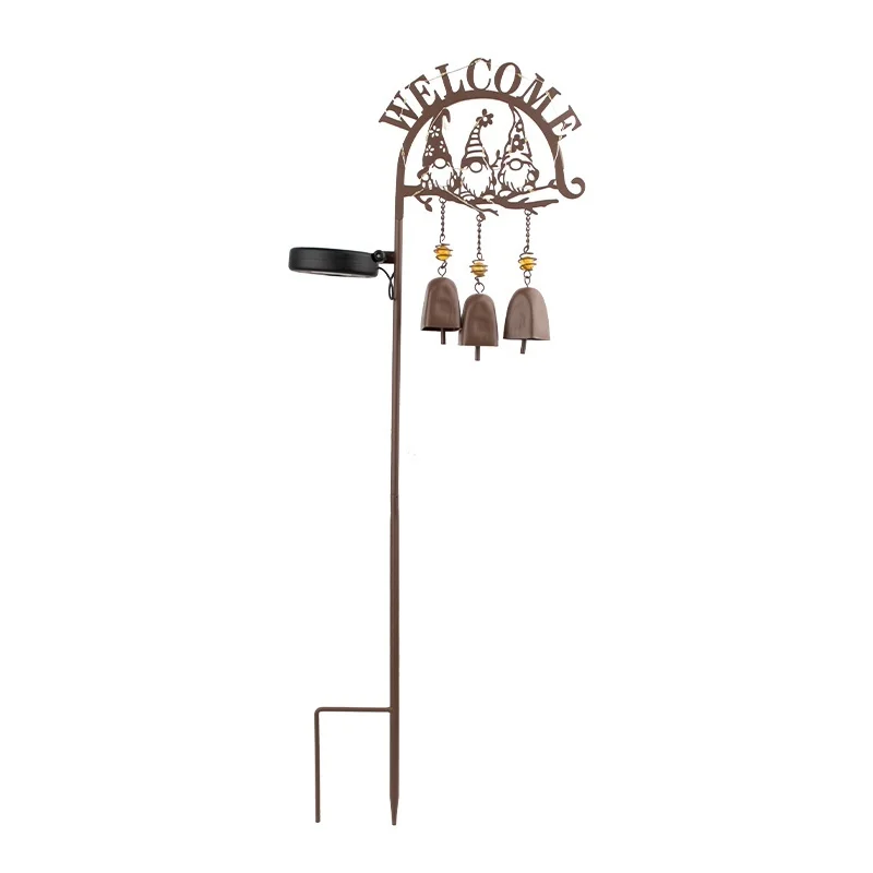 SM24421 Solar Stake Light with Plastic PP Metal Iron Gnome and Windchime_2