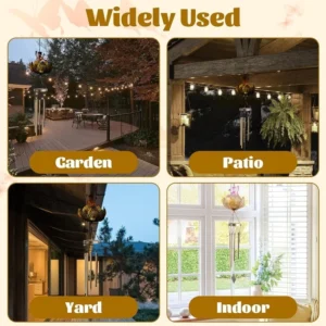 SM24432 Large Ornate Bronze Plastic PP Angel Windchime Solar Hanging Light with Chain_5