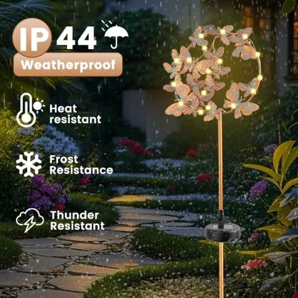 SM24451 Pink Plastic PP Butterfly Solar Stake Light with Stand, Small Decorative Animal_5_20251010_142404