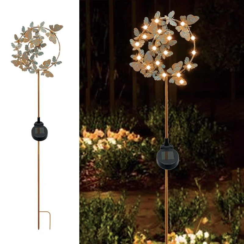 SM24451 Pink Plastic PP Butterfly Solar Stake Light with Stand, Small Decorative Animal_9