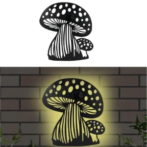 SM24455 Mushroom Metal Iron Solar Wall Decor
