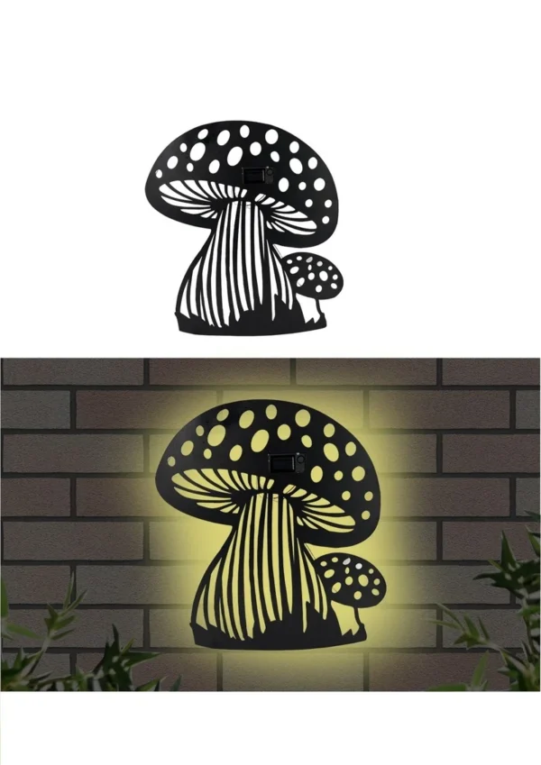 SM24455 Mushroom Metal Iron Solar Wall Decor