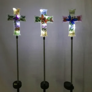 SM24463 PP Plastic Solar Cross Stake Light
