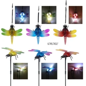 SM24469 Plastic PP Dragonfly Solar Stake Light with Globe