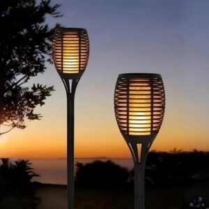 SM24547 96LED Solar-Wegeleuchte mit flackernder Flamme