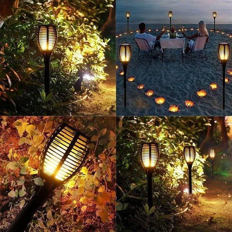 SM24547 ABS Plastic 96LED Solar Flickering Flame Stake Light_2