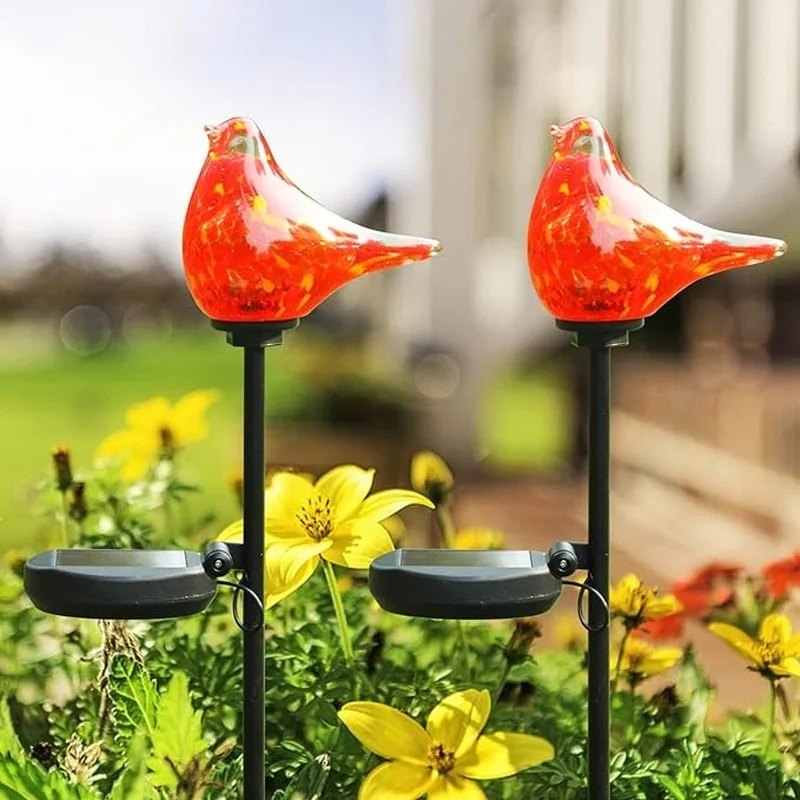 SM24554 Glass + metal Iron Solar Glass Bird Garden Stake Lights - Animal Design_3