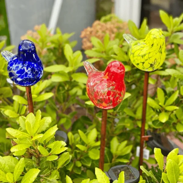 SM24554 Glass + metal Iron Solar Glass Bird Garden Stake Lights - Animal Design_4