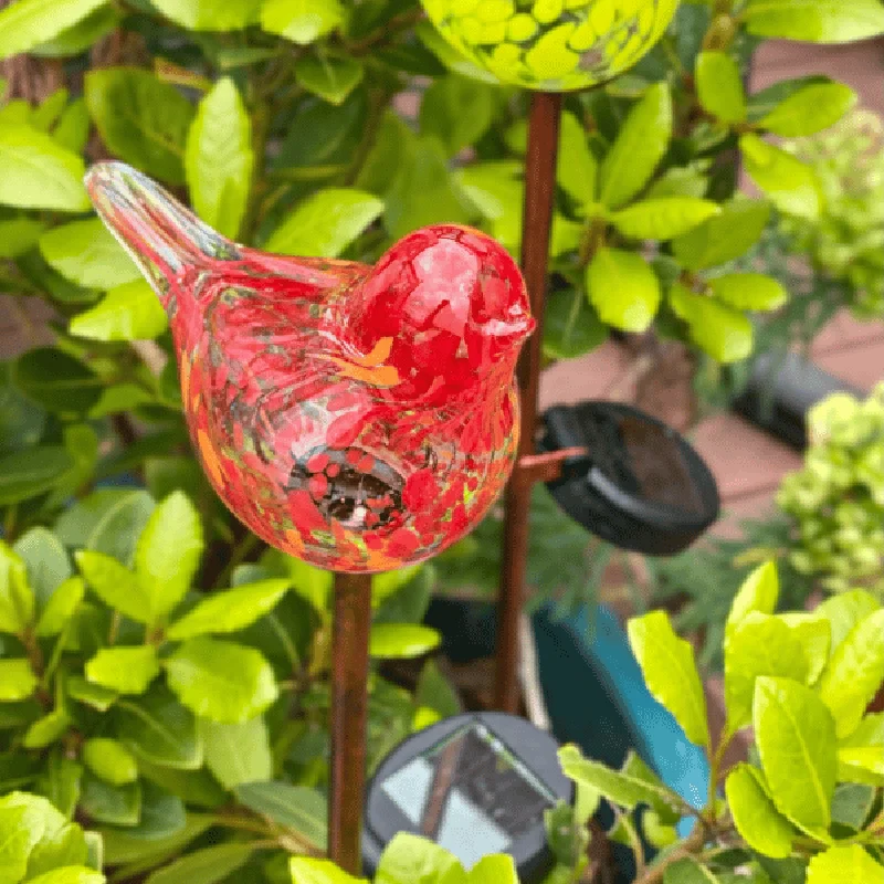 SM24554 Glass + metal Iron Solar Glass Bird Garden Stake Lights - Animal Design_6