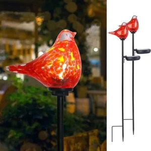 SM24554 Glass + metal Iron Solar Glass Bird Garden Stake Lights - Animal Design_7