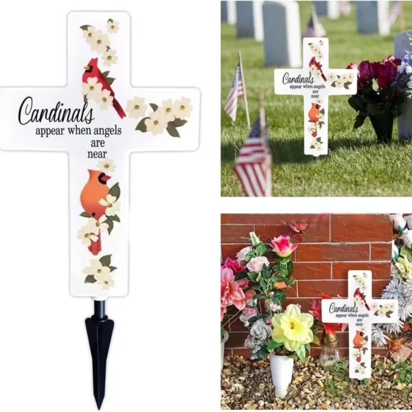SM24557 ABS Plastic Solar Stake Light for Memorial Cemetery Cross_10
