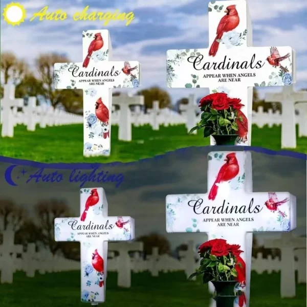 SM24557 ABS Plastic Solar Stake Light for Memorial Cemetery Cross_14