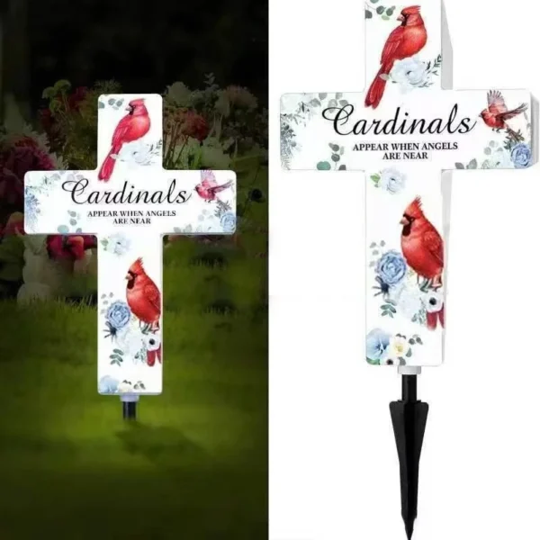 SM24557 ABS Plastic Solar Stake Light for Memorial Cemetery Cross_16