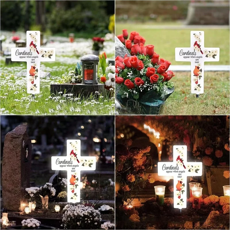 SM24557 ABS Plastic Solar Stake Light for Memorial Cemetery Cross_1_20251010_142404