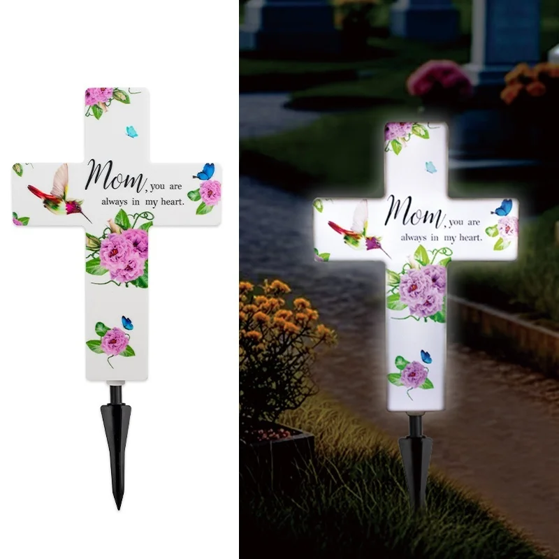SM24557 ABS Plastic Solar Stake Light for Memorial Cemetery Cross_9_20251010_142404