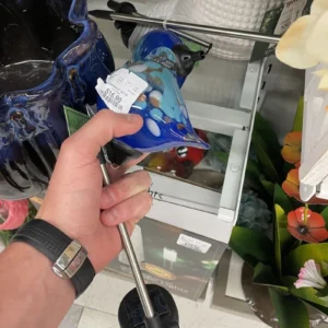 SM24576 Solar Blue Glass Bird Animal Garden Stake Lights
