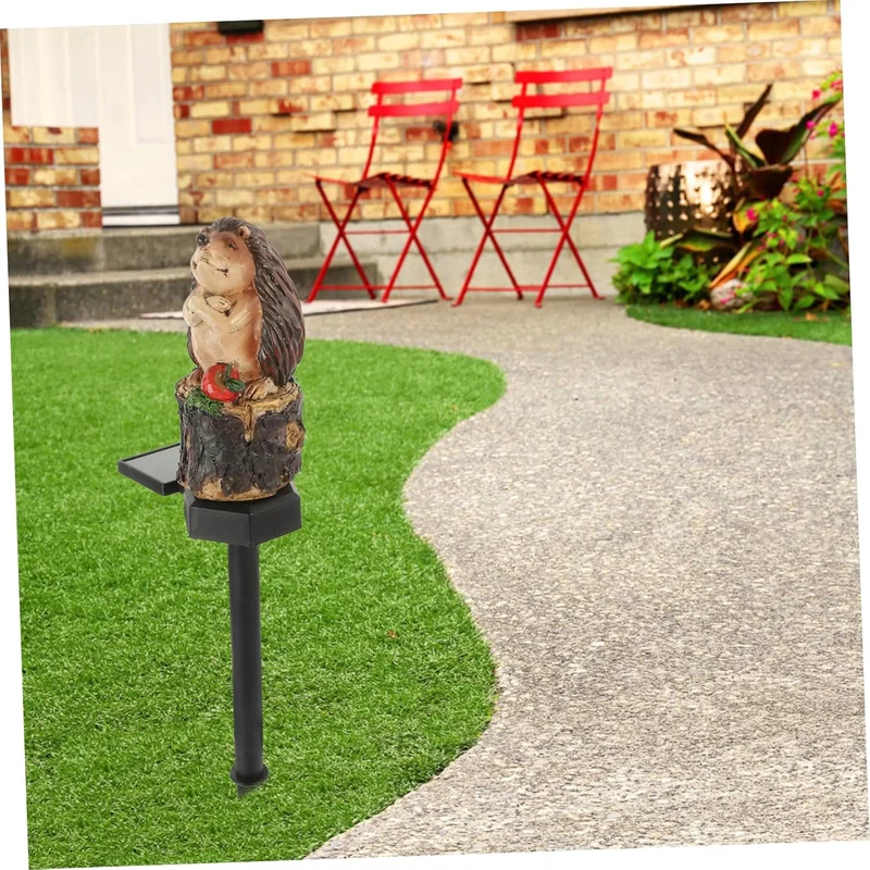 SM24600 Hedgehog Resin Statue Solar Stake Light Animal_6