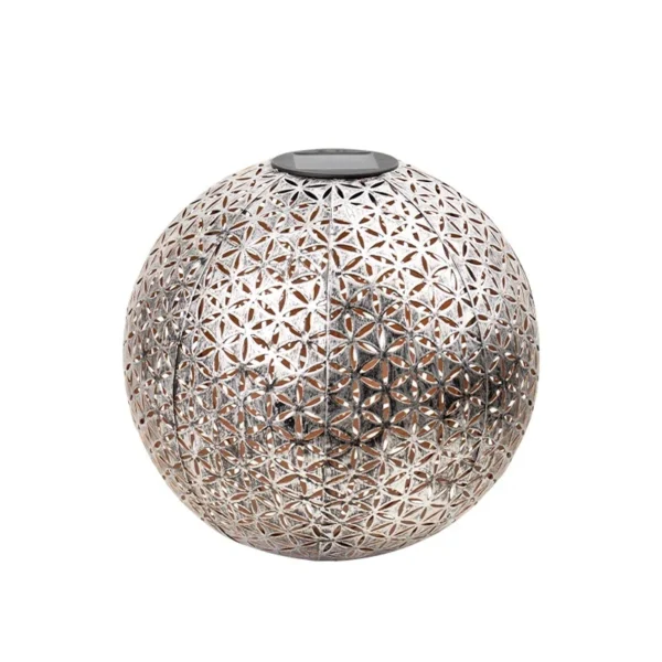 SM24603 PP Plastic Spherical Solar Hollow Design Hanging Lantern Light_2