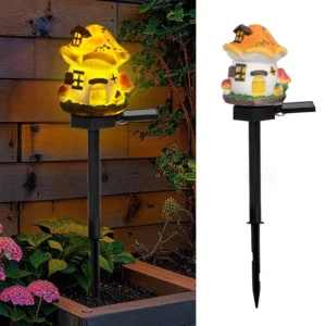 SM24621 Solar Stake Light Resin Statue – Fairy Mushroom House_2_20251010_142404