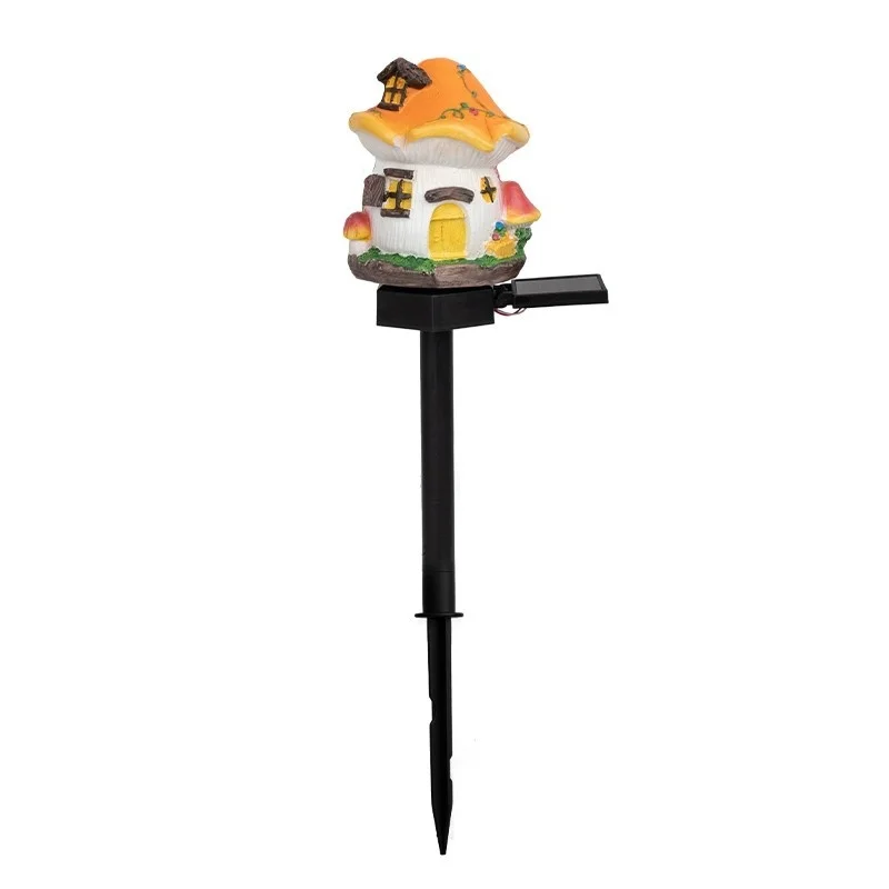 SM24621 Solar Stake Light Resin Statue – Fairy Mushroom House_5