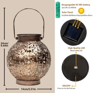 SM24627B Plastic PP Chrysanthemum Flower Solar Hanging Light_2