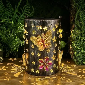 SM24646 Plastic PP Solar Hanging Lantern with Colorful Butterfly Animal Design_10