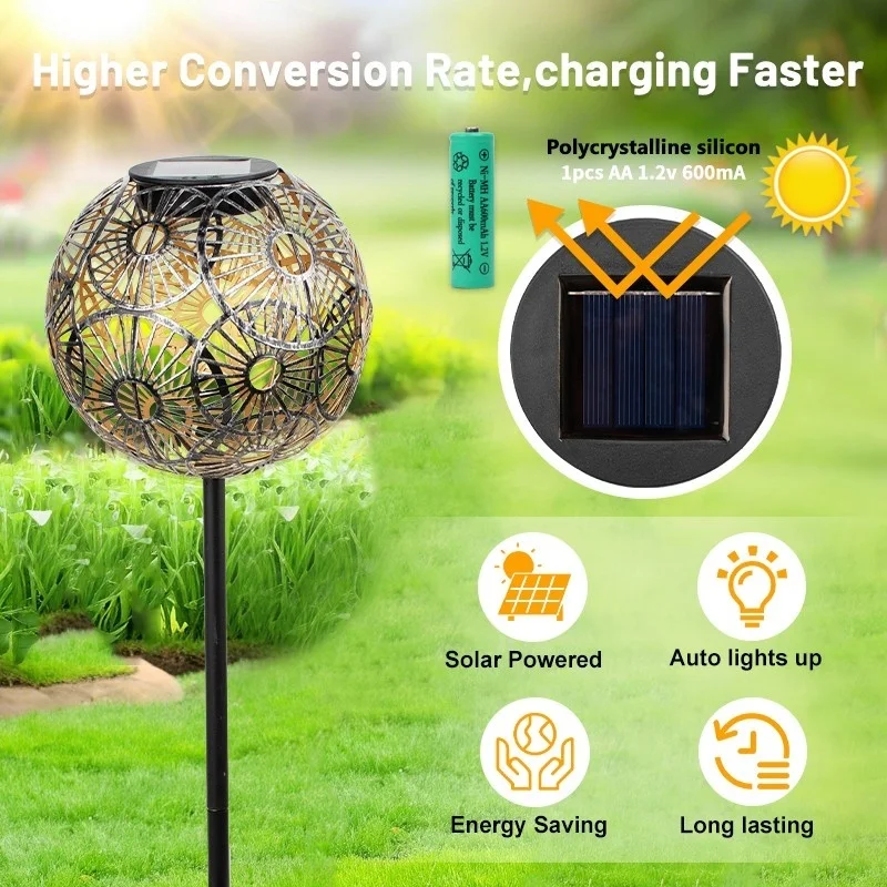 SM24647 Metal-iron Silver Hollow-Out Solar Garden Tabletop Lantern Light_2_20251010_142404