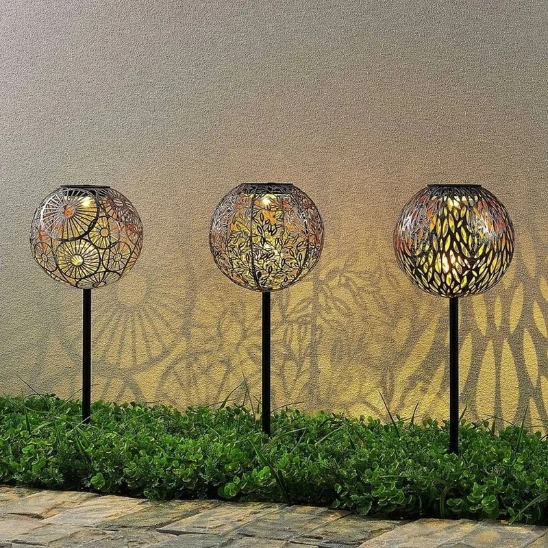 SM24647 Metal-iron Silver Hollow-Out Solar Garden Tabletop Lantern Light_6_20251010_142404