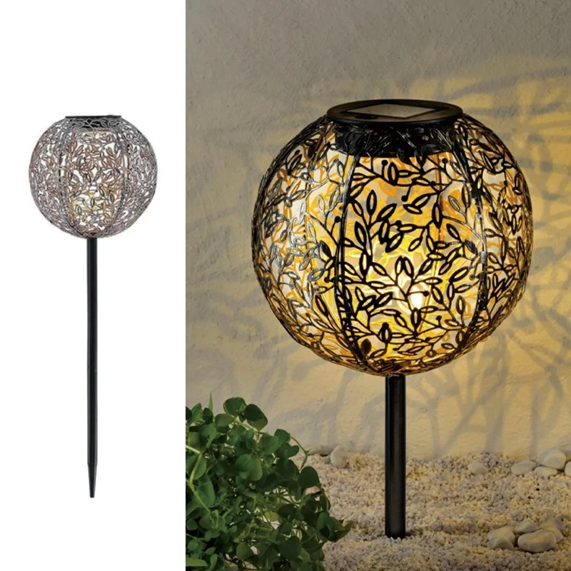 SM24647 Metal-iron Silver Hollow-Out Solar Garden Tabletop Lantern Light_8_20251010_142404