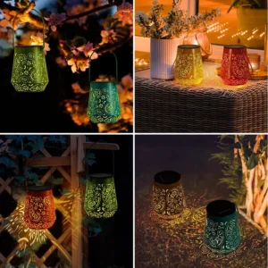SM24650 PP Plastic Decorative Solar Hanging Lantern