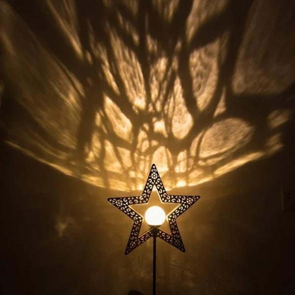 SM24662 Solar Star-Shaped Glass Ball Garden Stake Light Globe (Color)