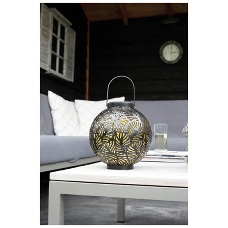 SM24667 Metal-iron Black Hollow-Out Solar Lantern for Hanging or Tabletop Use_9