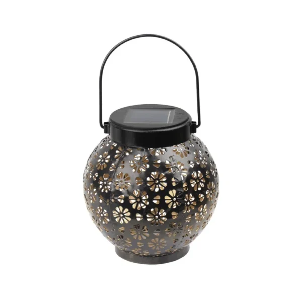 SM24669 Metal-iron Bronze Daisy Flower Hollow-Out Solar Lantern — Hanging or Tabletop Use_1_20251010_142404
