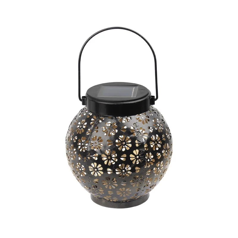 SM24669 Metal-iron Bronze Daisy Flower Hollow-Out Solar Lantern — Hanging or Tabletop Use_1_20251010_142404