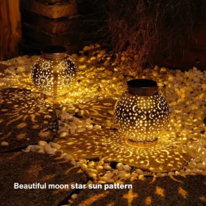 SM24671 Metal-iron Gold Moon Star Hollow-out Hanging Solar Lantern_1_20251010_142404
