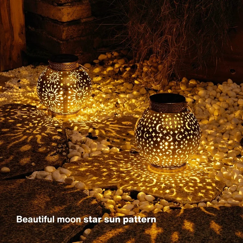 SM24671 Metal-iron Gold Moon Star Hollow-out Hanging Solar Lantern_1_20251010_142404