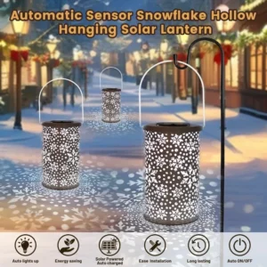 SM24673 Metal-iron White Snowflake Hollow-out Solar Hanging Lantern with Automatic Sensor_10