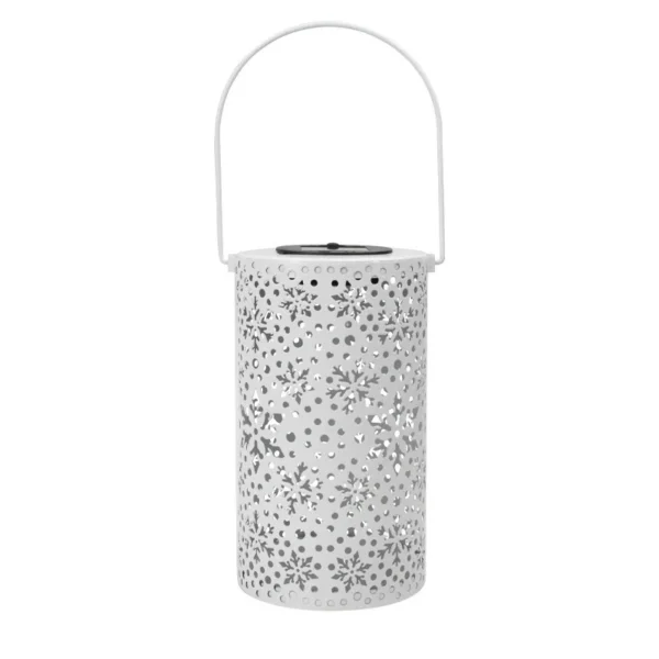 SM24673 Metal-iron White Snowflake Hollow-out Solar Hanging Lantern with Automatic Sensor_4