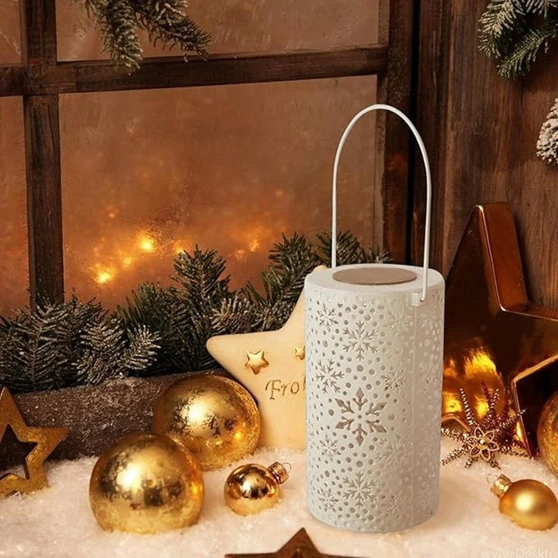 SM24673 Metal-iron White Snowflake Hollow-out Solar Hanging Lantern with Automatic Sensor_9_20251010_142404