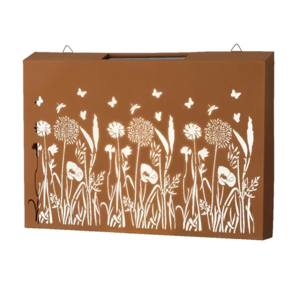 SM24687 Metal-iron Color Cut-Out Solar Light-Up Wall Decor