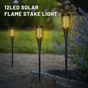SM24712 12LED Solar Flame Stake Light, Plastic PP