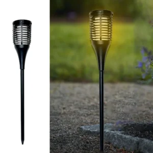 SM24712 Kunststoff-Solar-Wegeleuchte mit 12 LEDs in Flammenform