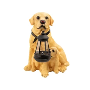 SM24714 Labrador Resin Statue Solar Freestanding Light Dog_1