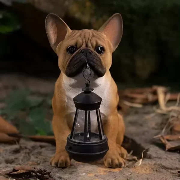 SM24716 Solar Resin Bulldog Dog Freestanding Animal Statue Light_3