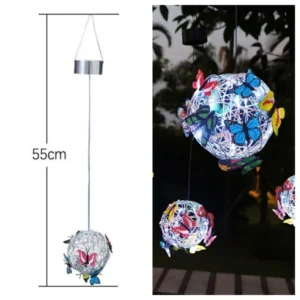 SM24767 ABS Plastic Hanging Solar Light with Colorful Butterfly Animal Design