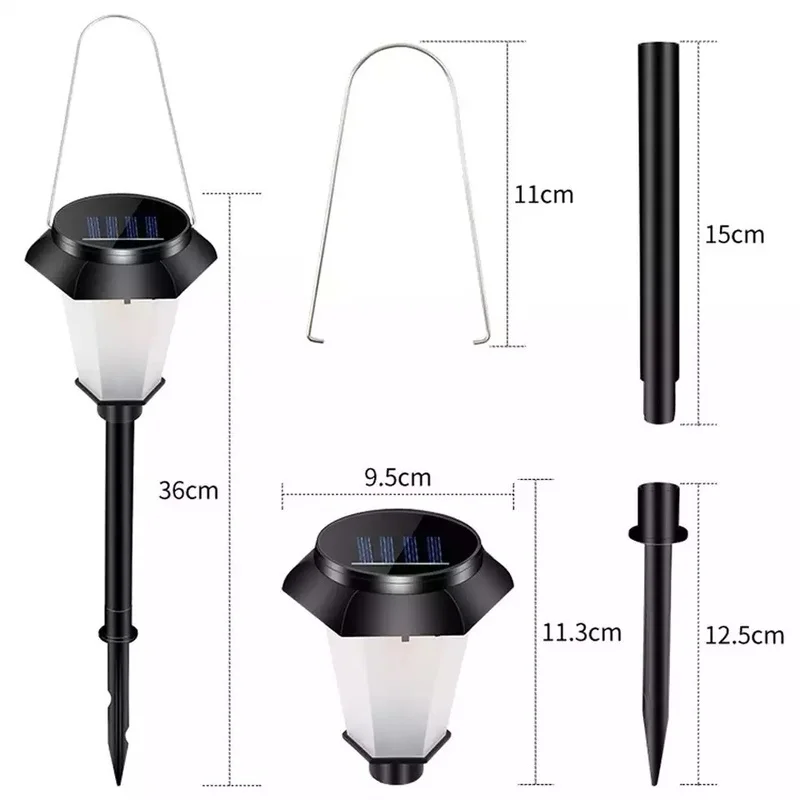 SM24777 Set of 4 Solar Stake Lights Garden Torches, Plastic ABS+PP_5