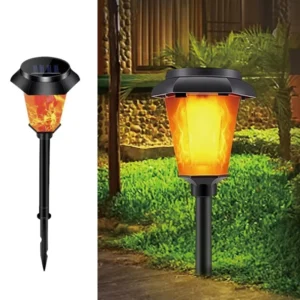 SM24777 Set of 4 Solar Stake Lights Garden Torches, Plastic ABS+PP_8